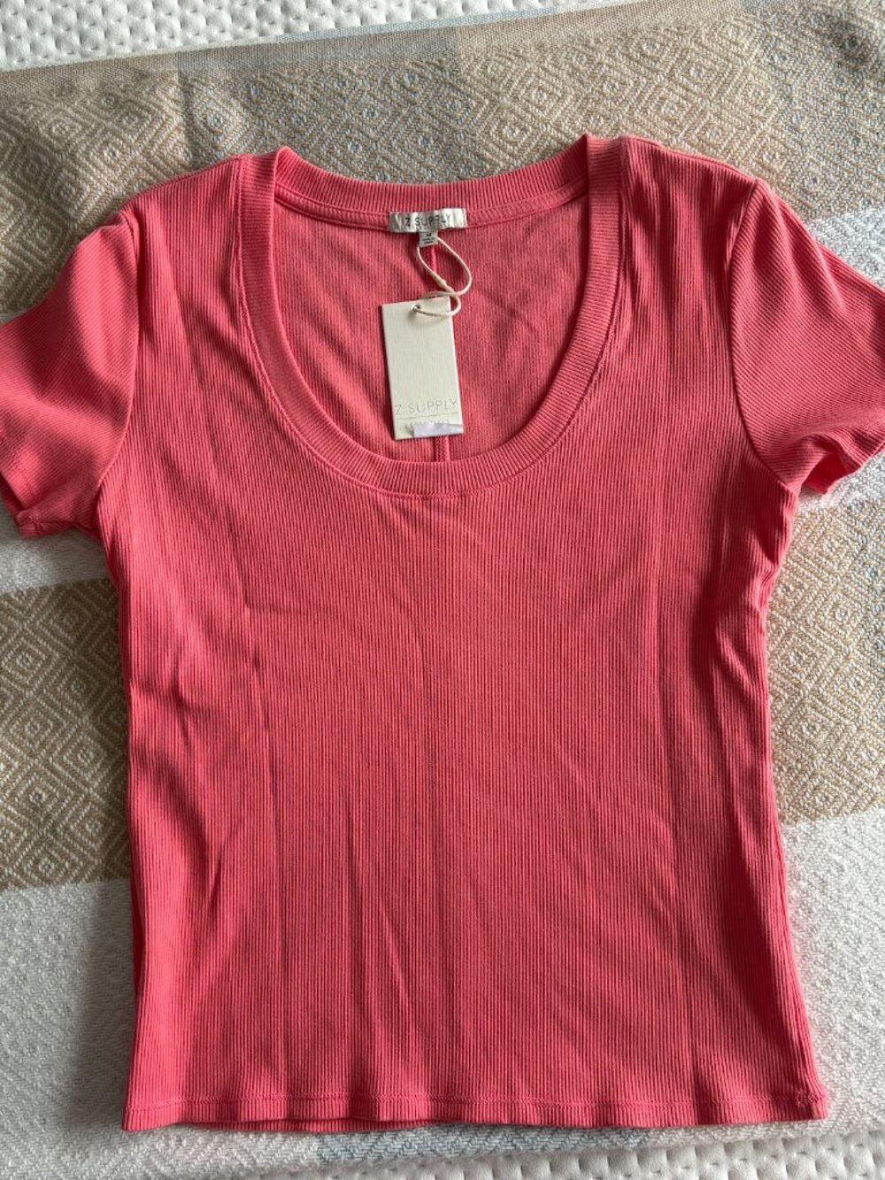 Z-Supply Ribbed Tshirt - Coral